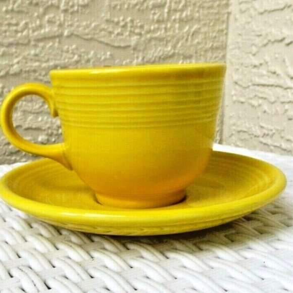 FIESTAWARE "Sunflower" yellow Coffee Cup & Saucer - Picture 1 of 6